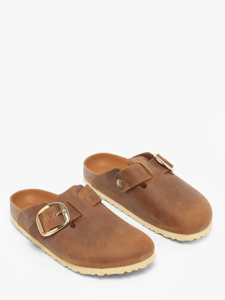 Mules Boston Big Buckle En Cuir Birkenstock Marron women 1030446 vue secondaire 2