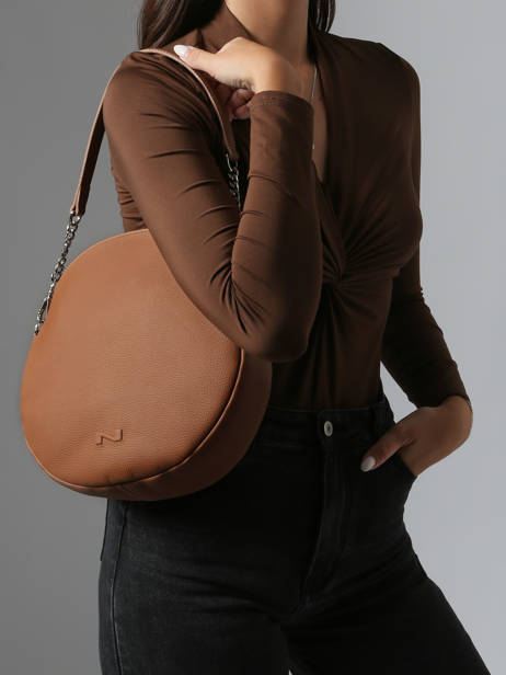 Sac Porté épaule Anna Cuir Nathan baume Marron nathan 9 vue secondaire 1