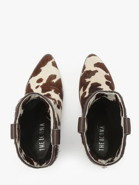 Santiags En Poils De Vache The icona Beige women CISBOMA1 vue secondaire 3