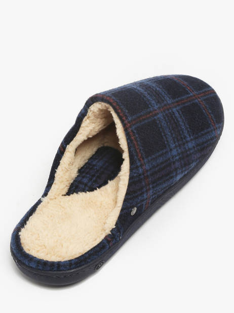 Chaussons Isotoner Bleu men 98032 vue secondaire 2