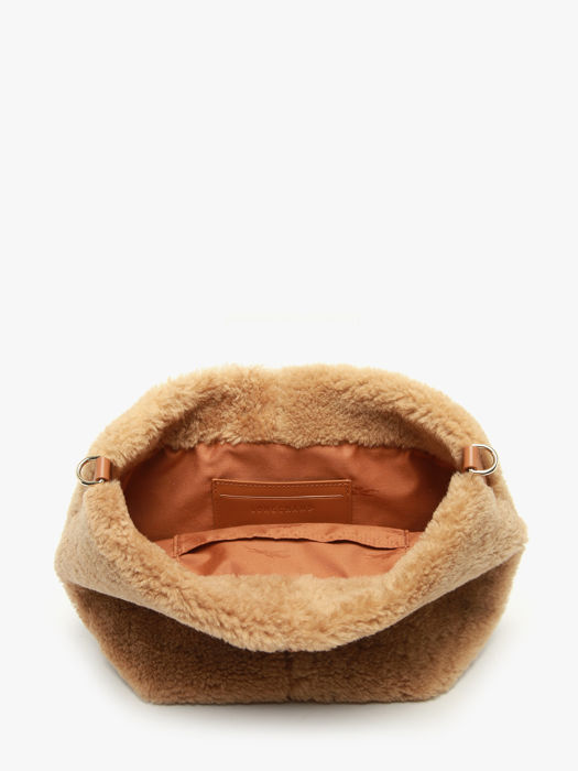 Longchamp Le roseau shearling Sacs porté travers Marron