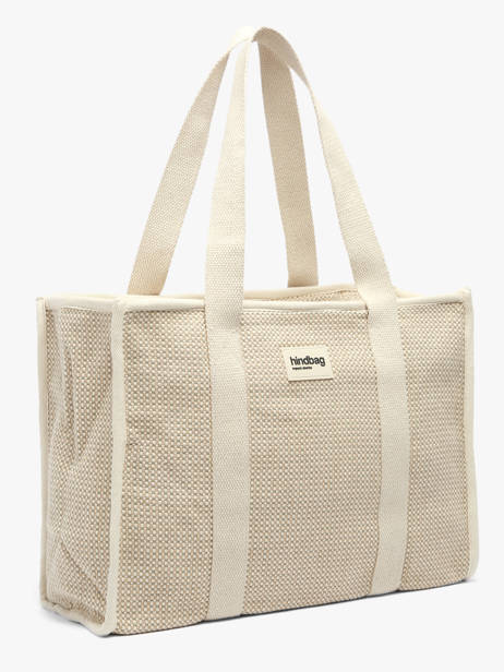Sac Porté épaule Tressage Coton Hindbag Beige tressage TS vue secondaire 2