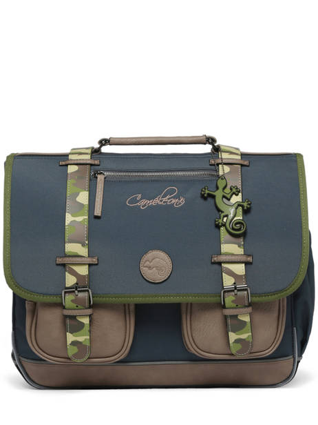 Cartable 3 Compartiments Cameleon Bleu vintage urban PBVBCA41 vue secondaire 7