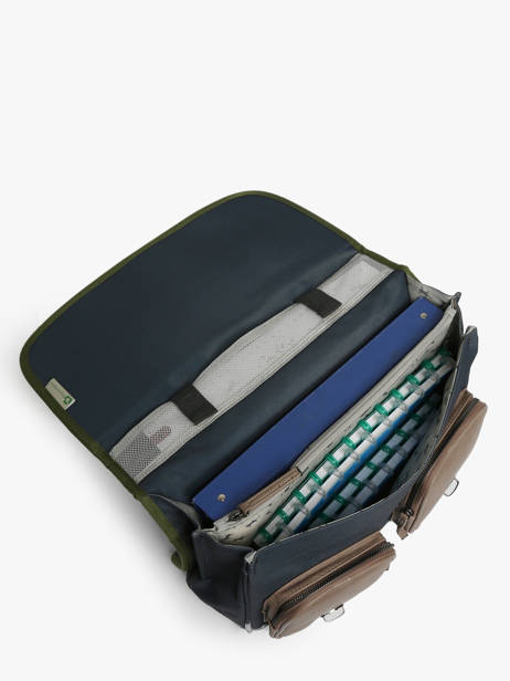 Cartable 2 Compartiments Cameleon Bleu vintage urban 27 vue secondaire 3